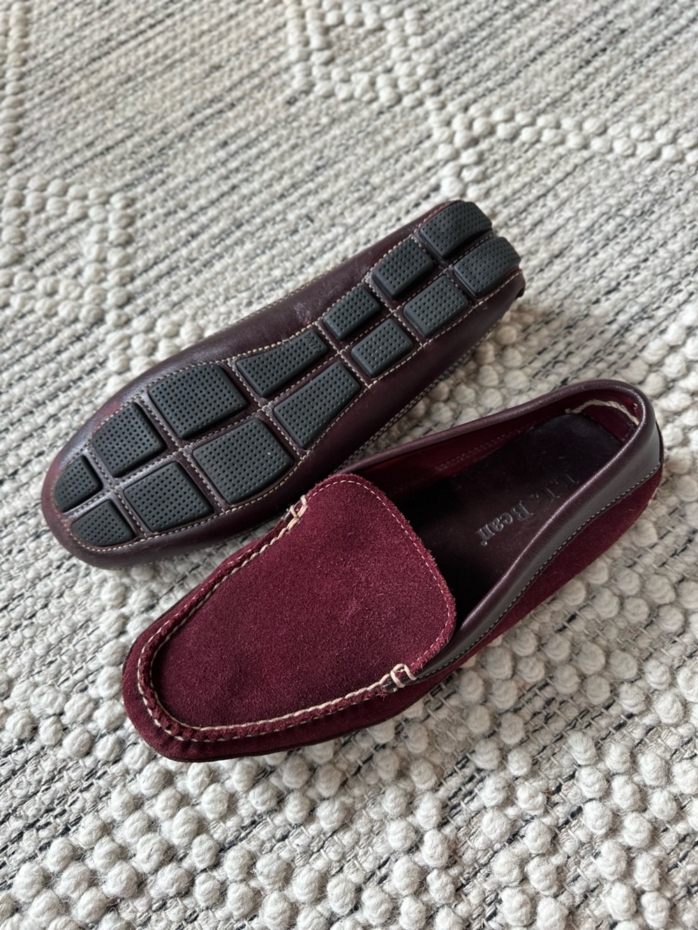 L.L. Bean Women's Burgundy and Dark Brown Suede Moccasin Loafers 8.5 - Picture 5 of 7
